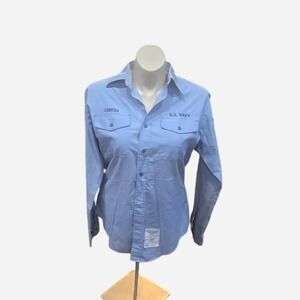 US Navy button-up shirt in‎ classic blue